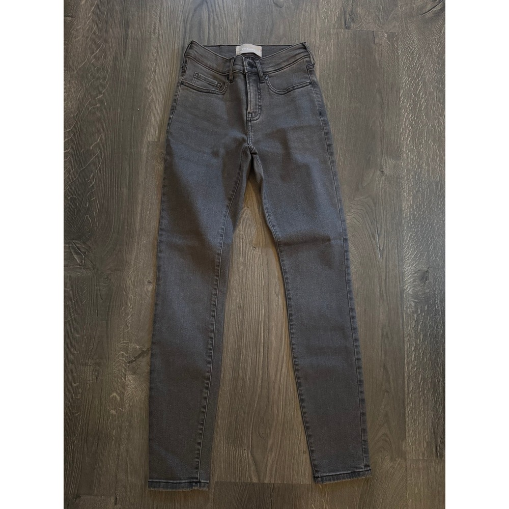 Everlane Authentic Stretch Skinny Jean 25 Regular Grey Denim Mid Rise PERFECT